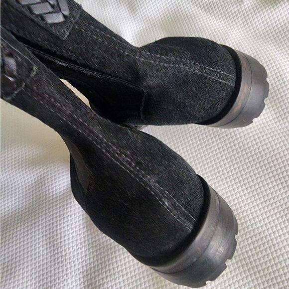 Jack Rogers Suede Leather Chelsea Black Ankle Boots - Picture 7 of 14